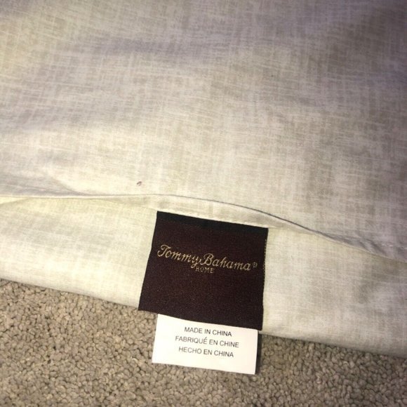 Tommy Bahama Home King Size Pillow Sham‎ Case Green Cream Floral Leaf Print (1) - Picture 10 of 13